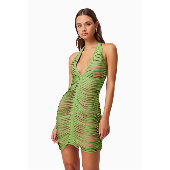 Elliatt Dresses & Skirts - Elliatt Stella Halter Neck Mini Dress Green night out Party Dress size S NWT$249